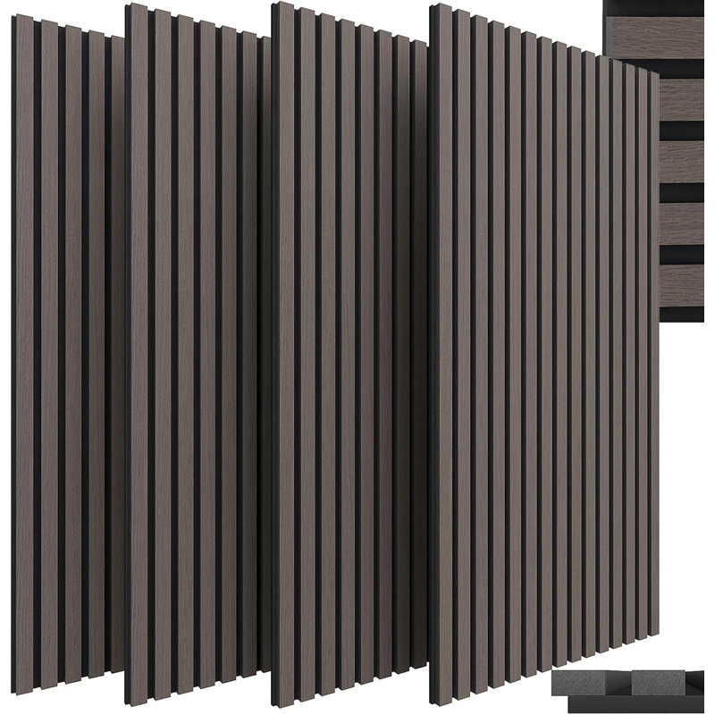 Dy-AP001 Engineered Wood Veneer MDF Sound Absorbing Board 600*1200*21mm 4pcs - Oak Black EV Black Oak - 305