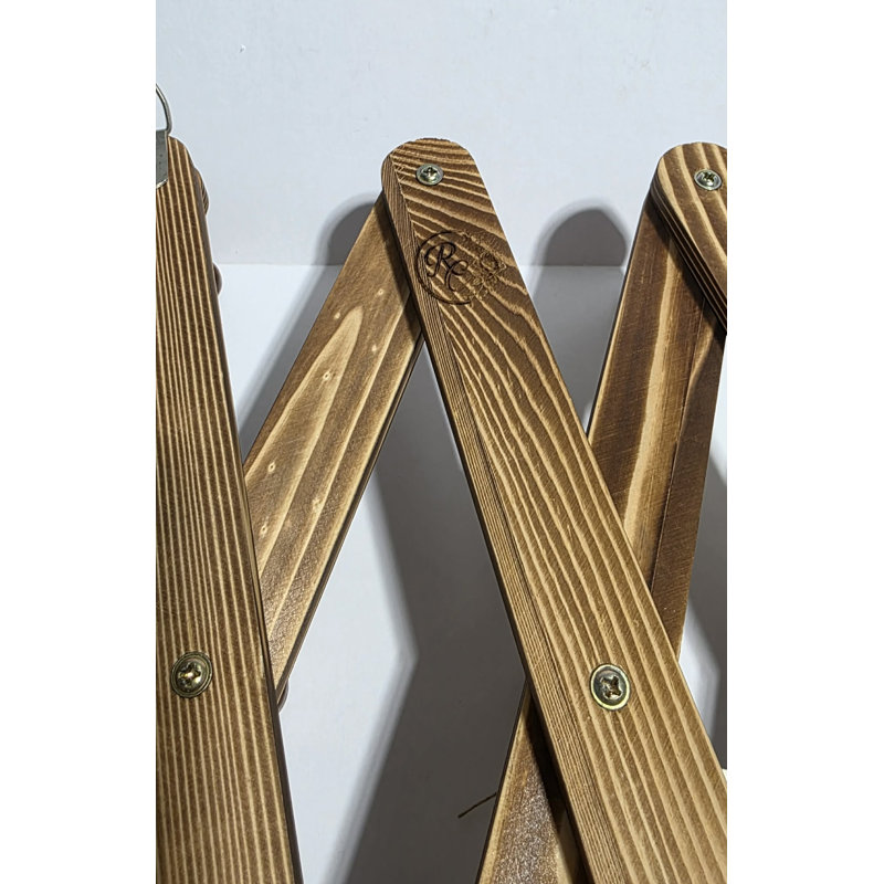 13 Peg Hand Crafted Expandable Wood Rack
