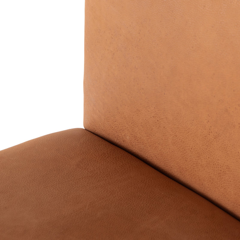 Monza Upholstered Dining Chair, Heritage Camel Genuine Leather