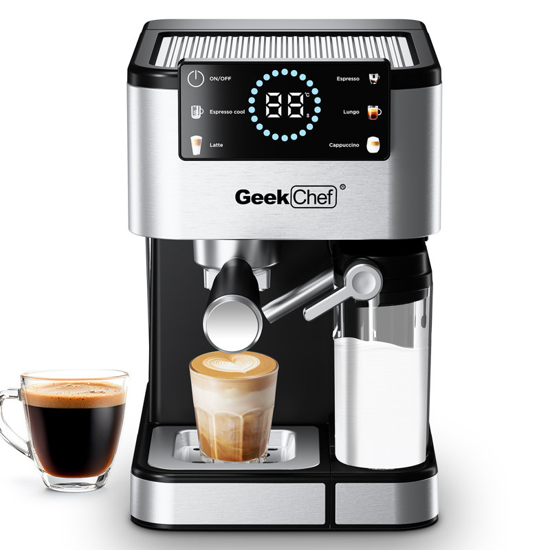 Machine à espresso à 20 barres avec mousseur à lait automatique, commande à écran tactile et fonctionnalité Ese Pod pour barista à domicile | Idée de cadeau