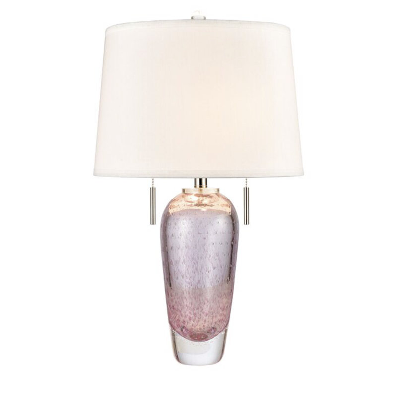 Lampes de table en verre Kimlee avec abat-jour en lin