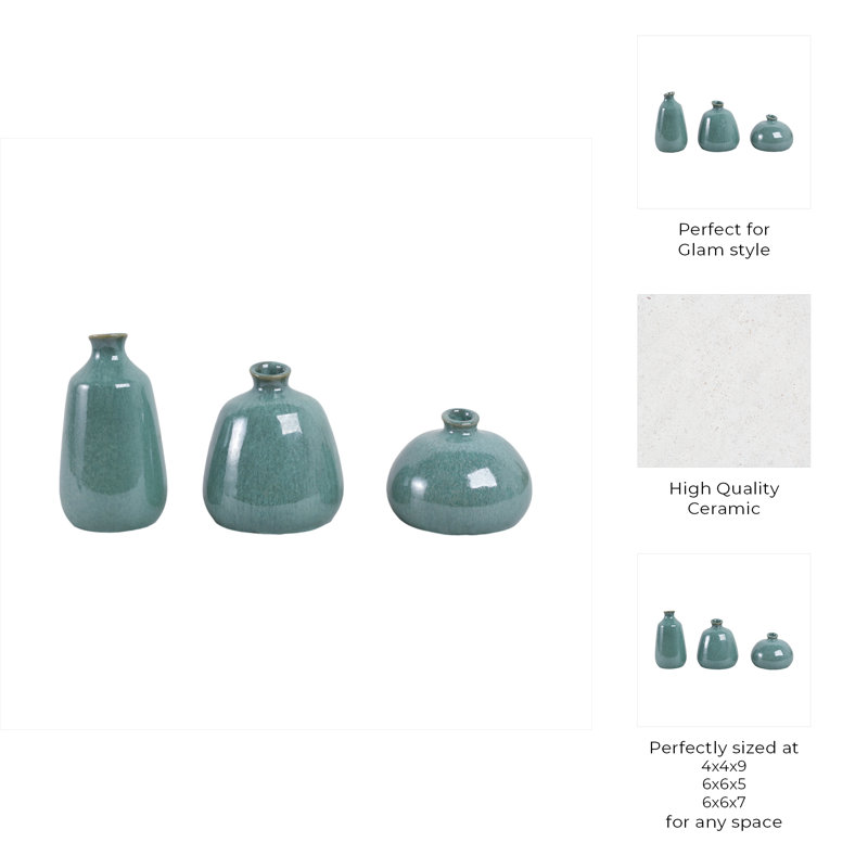 Ensemble de 3 vases en céramique Corvallis 5 7/9 po