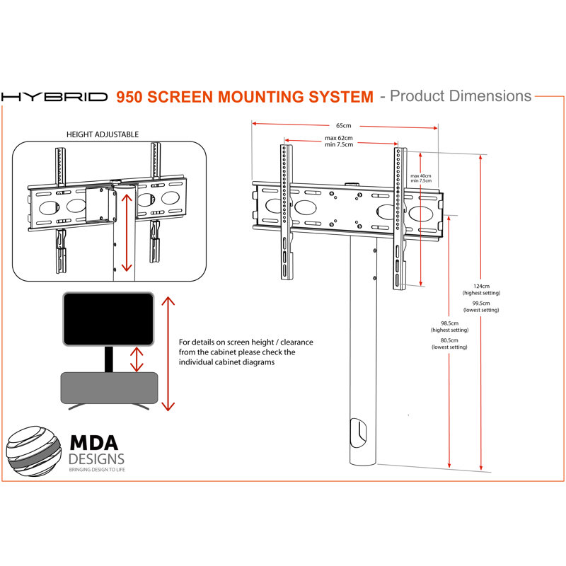 Symple Stuff Single Screen Pole Mount