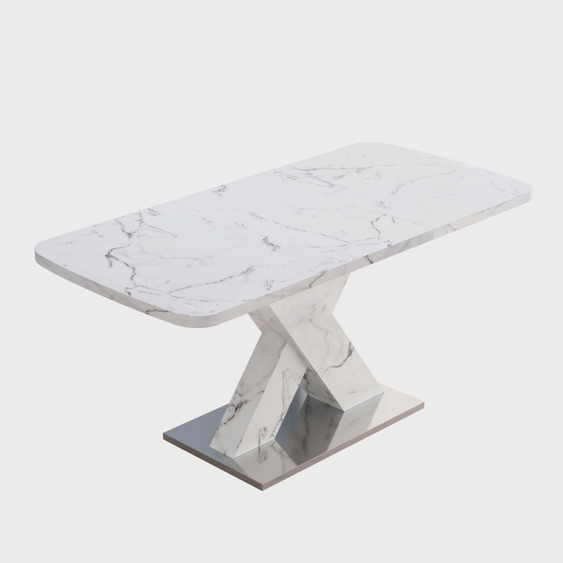 Table de salle à manger Fenna, Blanc