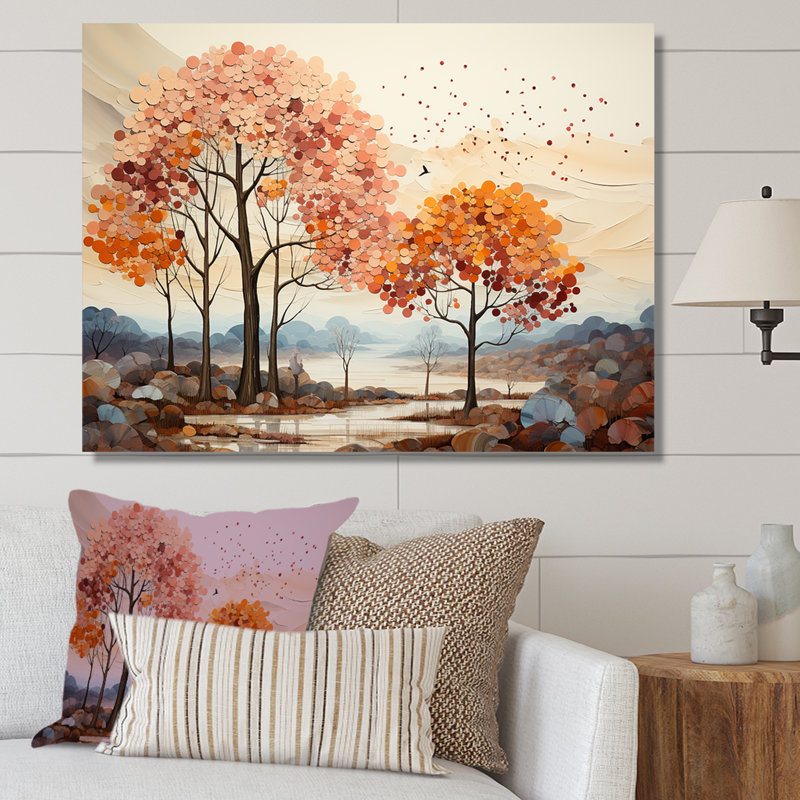Collage de sapins discrets, Toile tendue, H 30 po x l 40 po x P 1,5 po