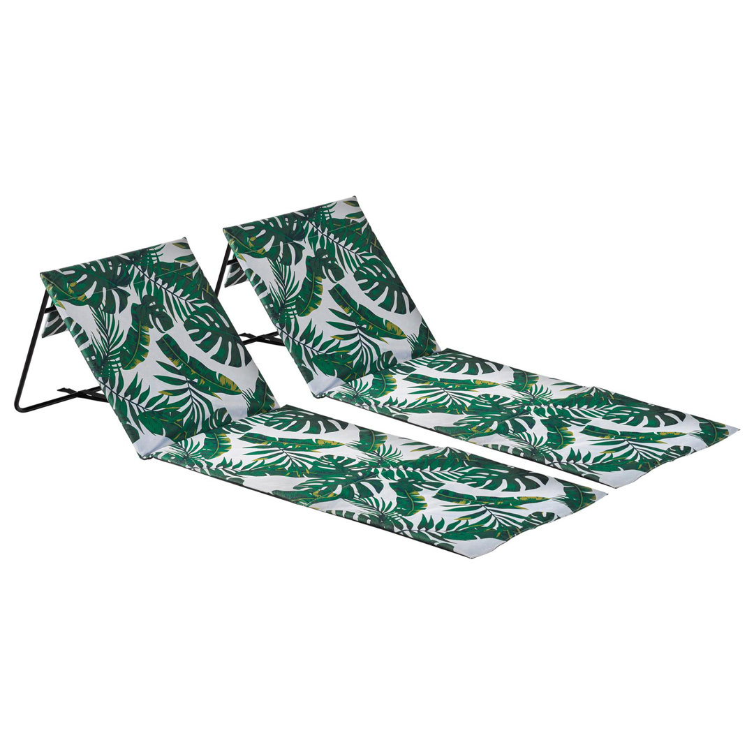Harbour Housewares - Folding Beach Loungers - Banana Leaf