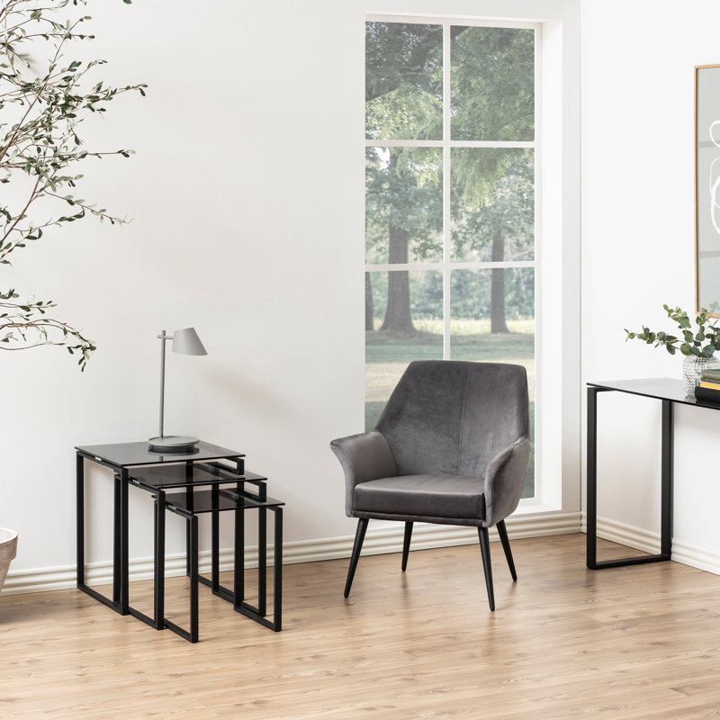 Karyl 3 - Piece Living Room Table Set, Black