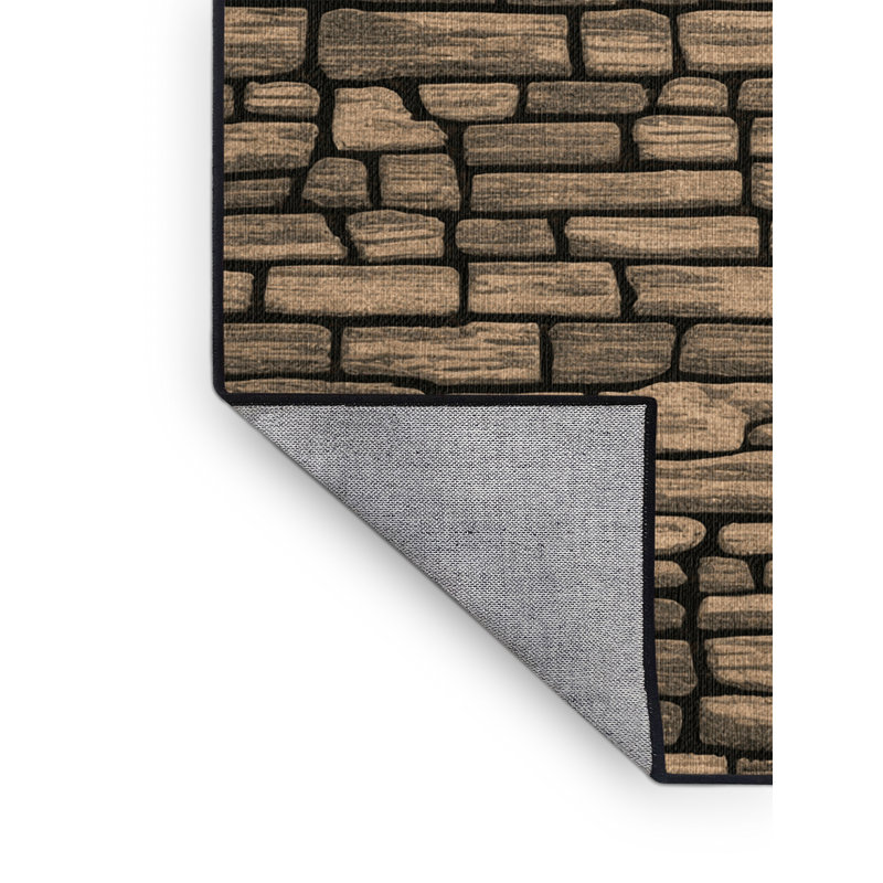 Washable Stone Walls Farm Area Rug, Runner 2' x 4'