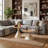 Round Coffee Table Set of 2 with Wood Top and White Double Cone Base, Modern MDF and Steel Side Tables