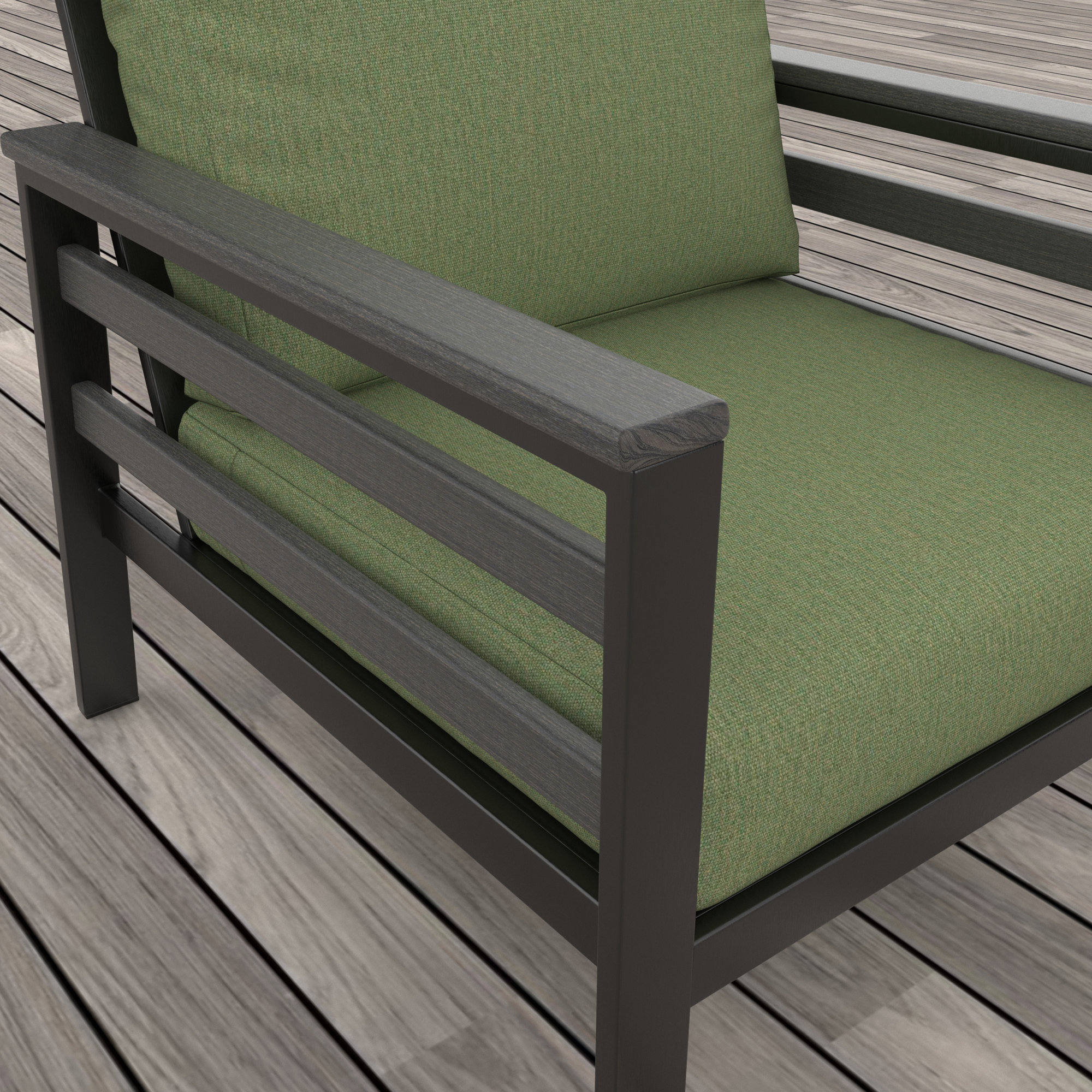 Townsend Patio Chair with Sunbrella® Cushions, Sunbrella Canvas Fern, Gray