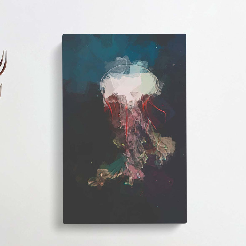 Beauty of a Jellyfish in Abstract - Wrapped Canvas, 50cm H x 35cm W x 3cm D