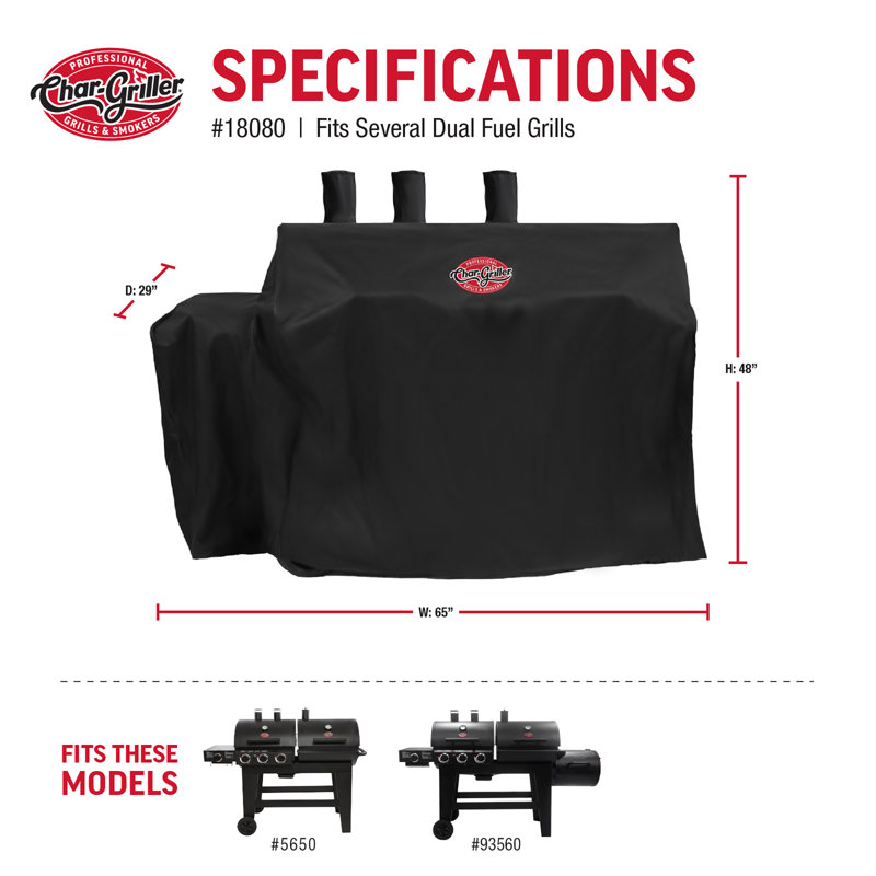 Housse pour barbecue Char-Griller l 65 po x P 29 po