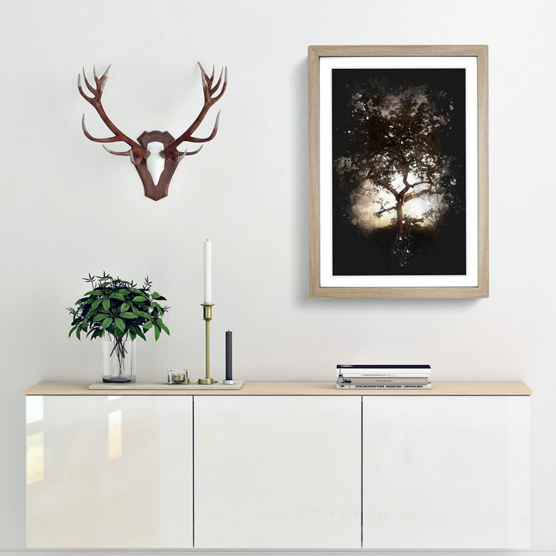 'Leopard Siesta' - Picture Frame Graphic Art Print, 63cm H x 45cm W x 2cm D, Oak Framed