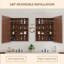 Armoire à pharmacie avec miroir et cadre en bois noyer de 24 po x H 30 po avec tablettes réglables, conception murale ou encastrée pour une mise à jour de salle de bain chaleureuse et élégante-54766080