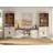 Farmhouse Mid-Century Modern TV Stand, Entertainment Center For 75" TV, 73"H 5-Tier Tall Bookcase, Open Storage & Barn Doors For Living Room, Bedroom,White-1858688813