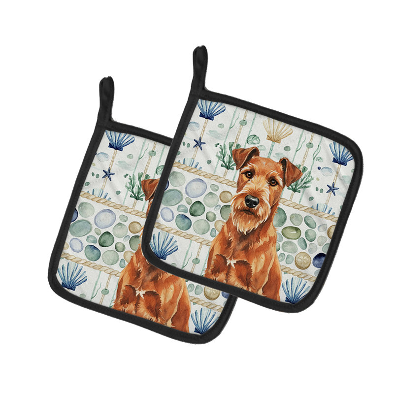 Paire de poignées en verre Irish Terrier
