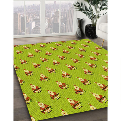 Tapis jaune tissé à la machine 7 pi x 9 pi
