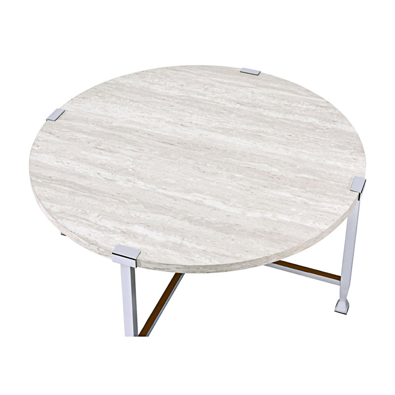 Table basse ronde avec cadre en métal