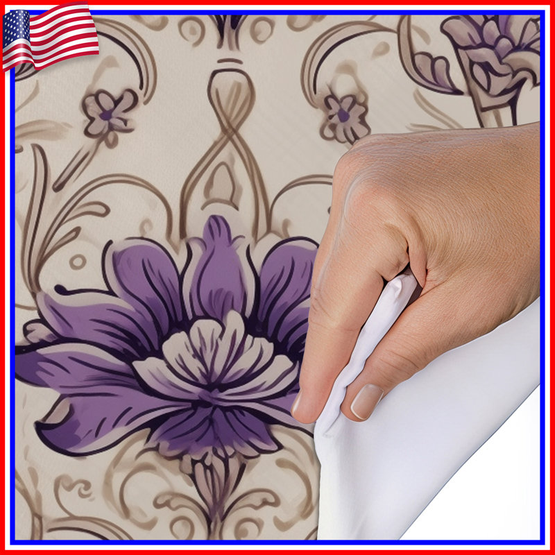 Housse de couette , Housse de couette pour lit simple, Mauve / argenté