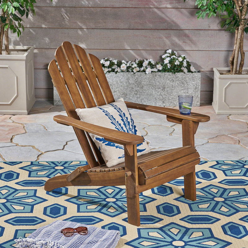 Outdoor Chair Dark Brown - Foldable Style Wood Frame For Picnic, Constructed With