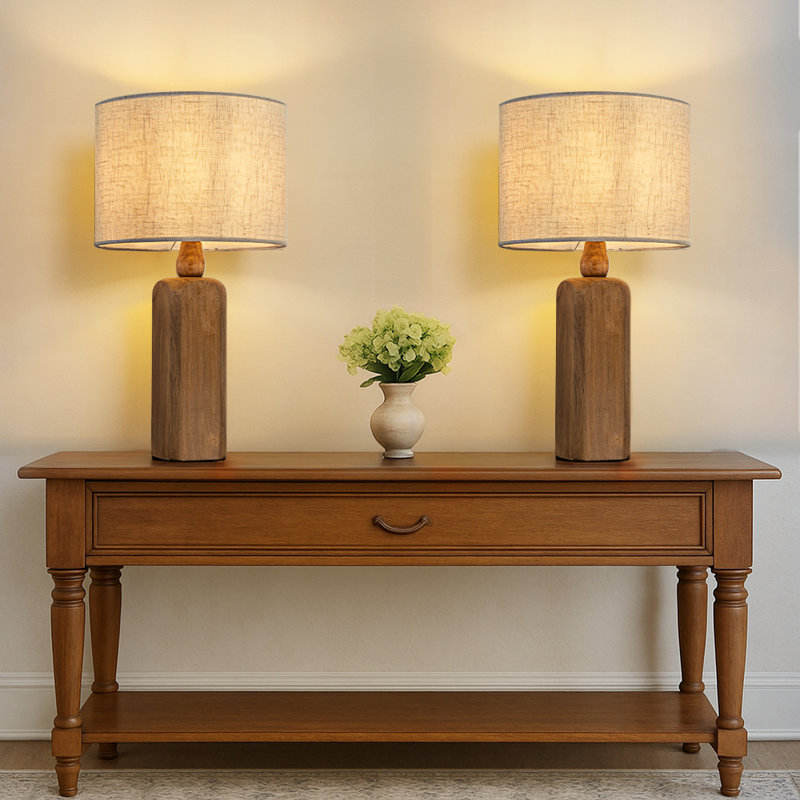 Lampe de table 22 po Traditional Natural Farmhouse