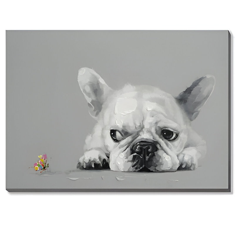 Dog With Butterfly 50% Hand-Painting