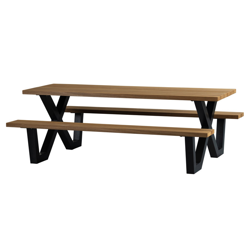 Tablo 8 - Person Solid Wood Patio Dining Set Rectangular Table