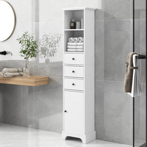 Wildon Home® Lettie Freestanding Linen Cabinet & Reviews | Wayfair