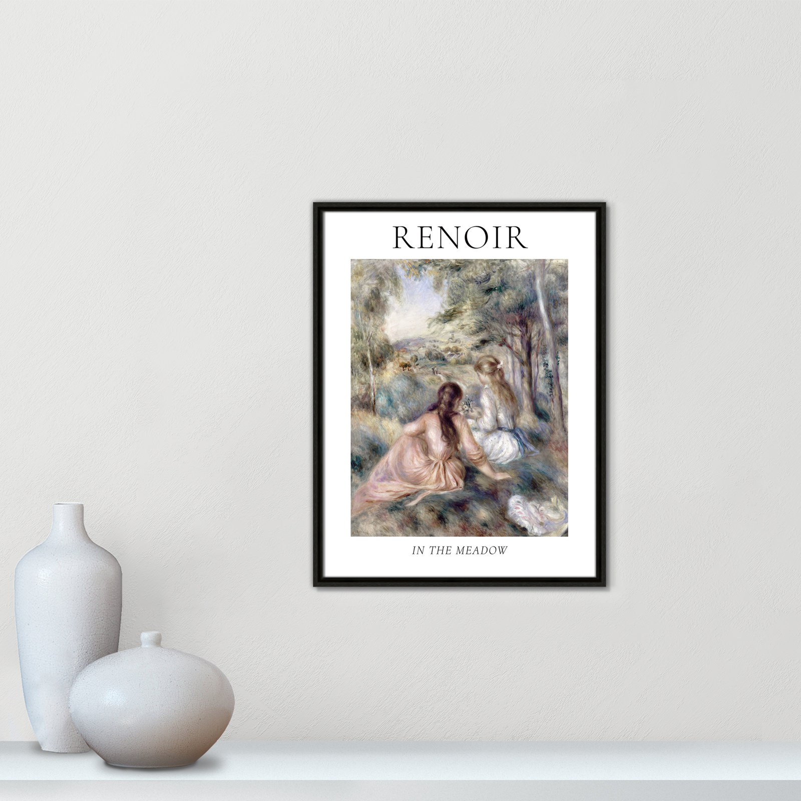 Old Masters Collection "In the Meadow" Print, Espresso Floater Frame, No, 25.5" H x 19.5" W x 2" D
