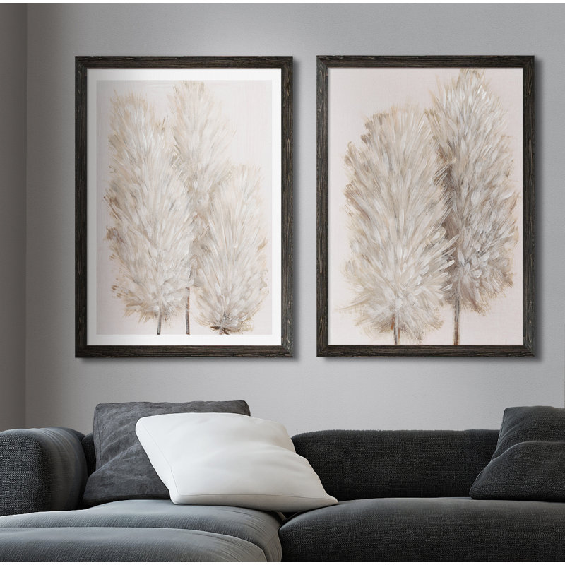 " Pampas Grass III " by Vincent Van Gogh 2 - Pieces, 24" H x 18" W x 1.25" D, Ebony Framed Canvas, No Mat