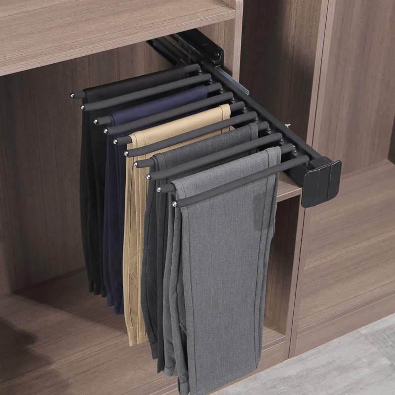 Metal Wardrobe Pants Rack, Noir