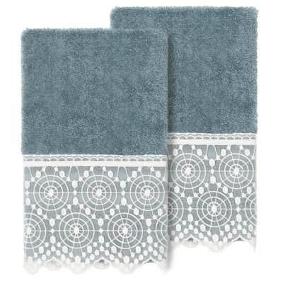  Turkish Cotton Cream Lace Embellished Hand Towel