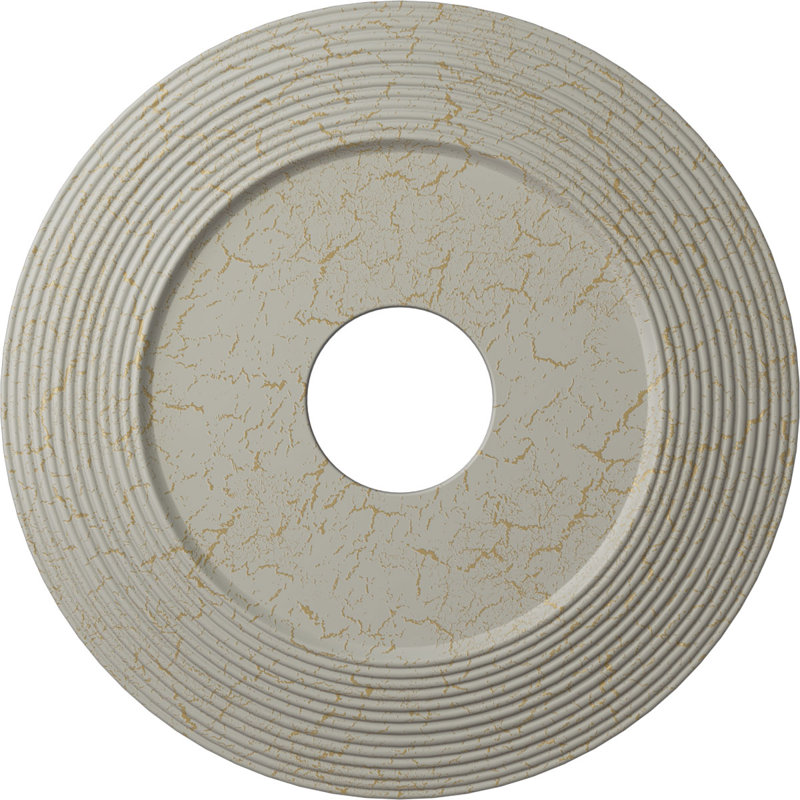 Endurathane Adonis Ceiling Medallion, 16 1/8"OD x 3 5/8"ID x 1"P (Fits Canopies up to 10 1/4"), Hand-Painted Pot of Cream Crackle Finish