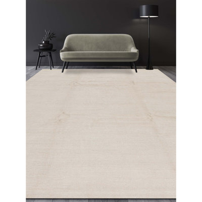 Tapis ivoire noué à la main de haute qualité