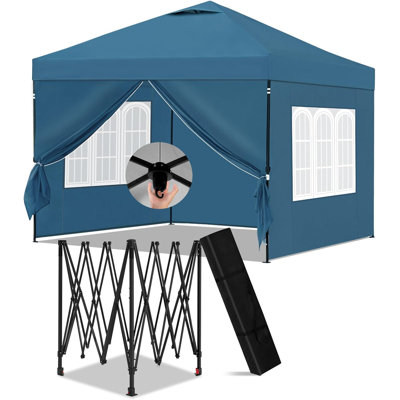 Gazebo 3 X 3 M, Folding Gazebo With Side Walls, Waterproof, Stable, Winterproof, Outdoor Garden Gazebo, Party Tent, Garden Tent, Height Adjustable, Uv Protection, Metal Frame
