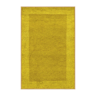 Tapis contemporains jaunes lavables à la machine 795