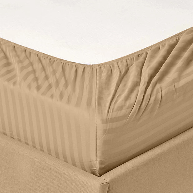 Hotel London Egyptian Cotton Striped Sheet Set, Taupe, Twin XL Sheet Set with 1 Pillowcase