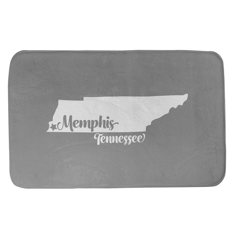 Tapis rectangulaire antidérapant pour salle de bain, L 21 po x L 34 po, Gris, Memphis, Tennessee