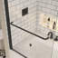 Pare-baignoire pivotant avec verre trempé de 1/4 po et barre à serviettes-114613424