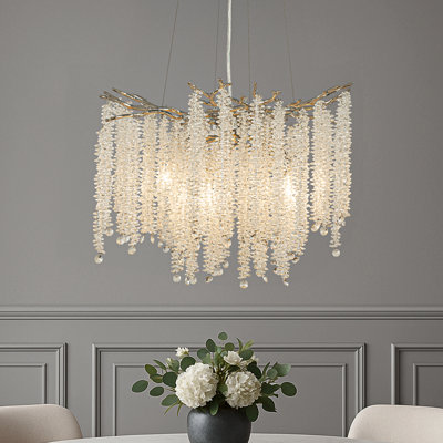20'' Modern Glam Crystal Chandelier Branch Style 4-light Pendant Ceiling Light For Dining Room Bedroom Living Room Entryway