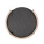 Élégant canapé-lit rond rembourré pour animaux de compagnie avec garniture cloutée - tissu gris anthracite, meubles pour chien de taille moyenne