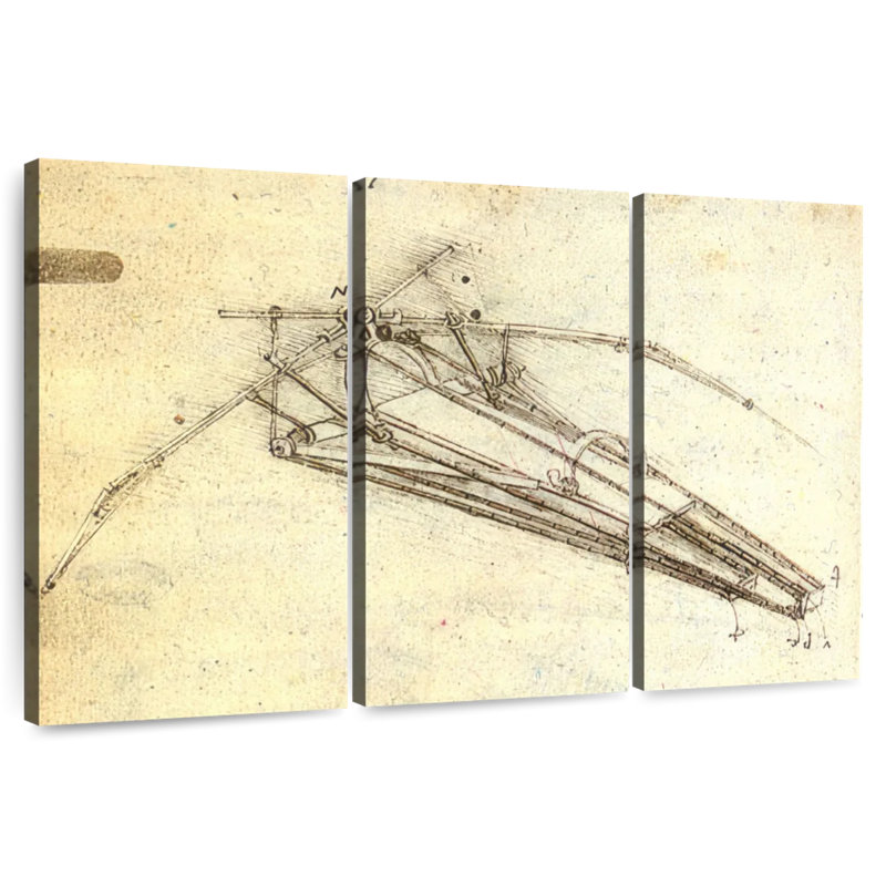 Laelle Design For A Flying Machine, 42" H x 65" W