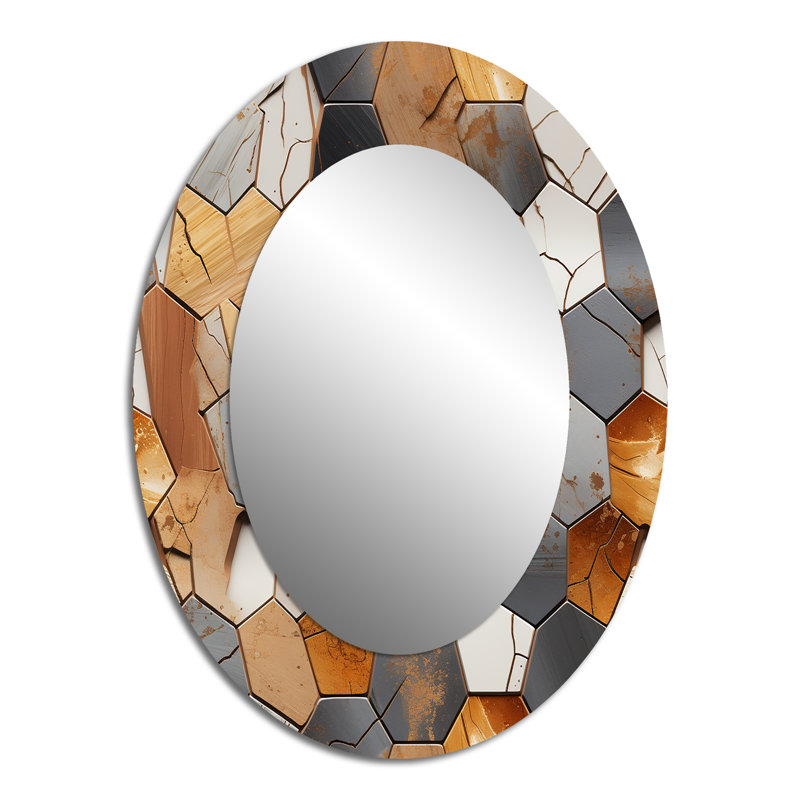 Motif rustique hexagonal bohème rustique brun, H 40 po x l 30 po
