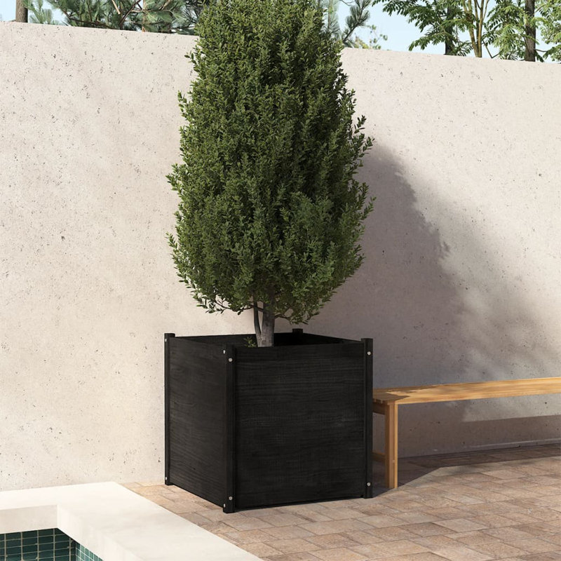 Boîte à fleurs en bois Lisbon, H 27,6 po x l 27,6 po x P 27,6 po, Blanc