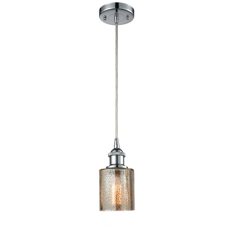 Pendentif cylindre 1 lumière Inglestone Common, Chrome poli, Clair