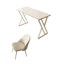 Modern Creamy Style Rock Slab Writing Desk