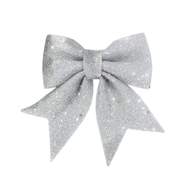 4 pièces de grandes couronnes de paillettes arcs de sommet d'arbre de Noël, arc de paillettes géant pour la porte de Noël