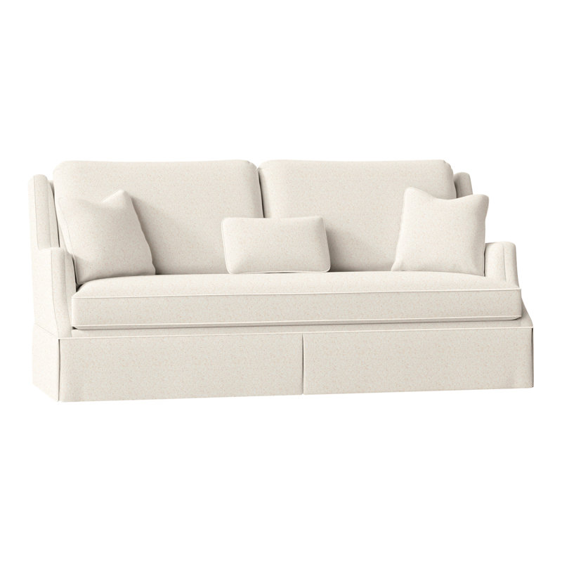 Savannah 87.5" Chenille Round Arm Sofa with Reversible Cushions, Perigold Pierson Snow