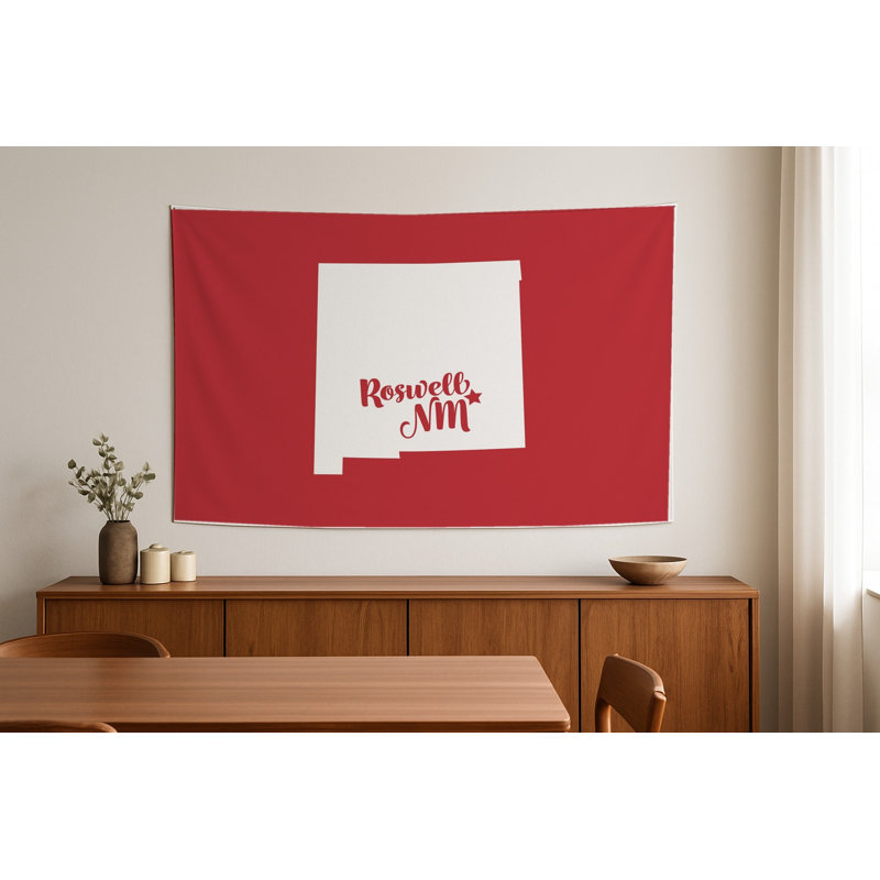 Tapisserie murale Home Sweet Roswell - New Mexico State Silhouette, H 26 po x l 36 po