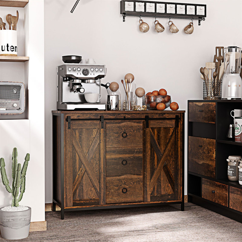 Farmhouse Buffet Cabinet with Adjustable Shelves